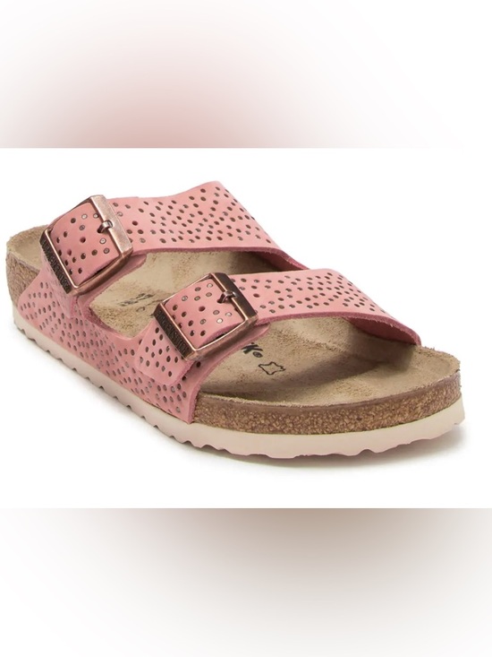 Birkenstock Pink Sandals with Metallic